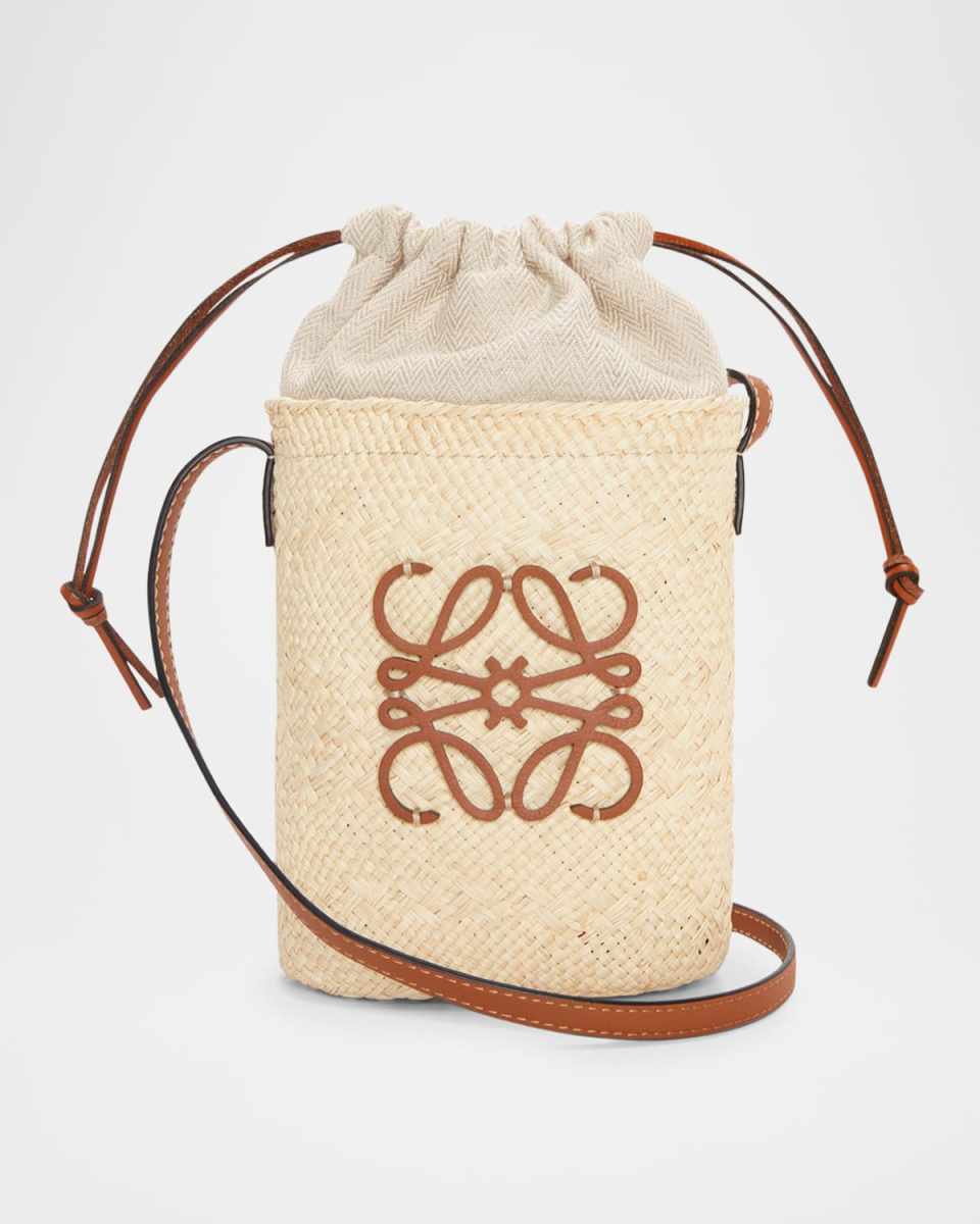 x Paula's Ibiza Anagram Pocket Crossbody Bag in Iraca Palm